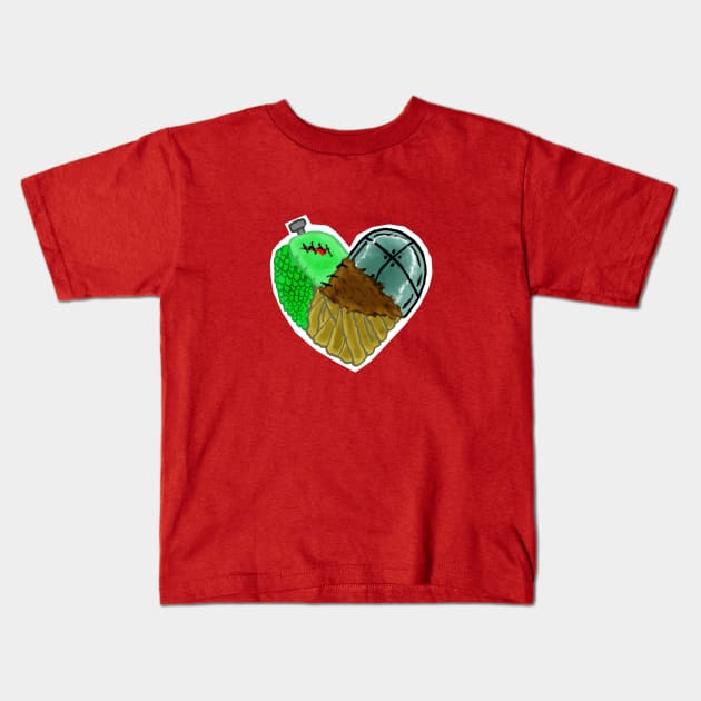 Monsters heart Kids T-Shirt by Undeadredneck